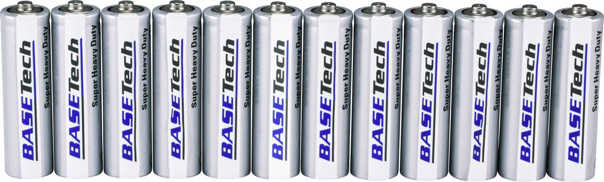 AA batterij (penlite) Basetech R6 Zink-kool 1.5 V 12 stuks