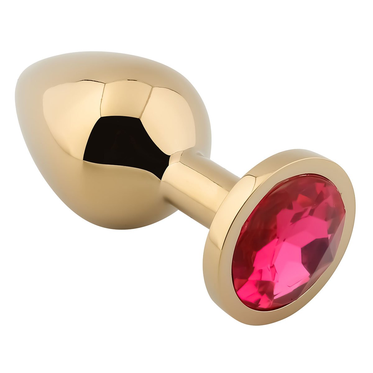 Foto van Banoch - Buttplug Aurora Hot Pink gold Small - gouden Metalen buttplug - Diamant steen - Roze
