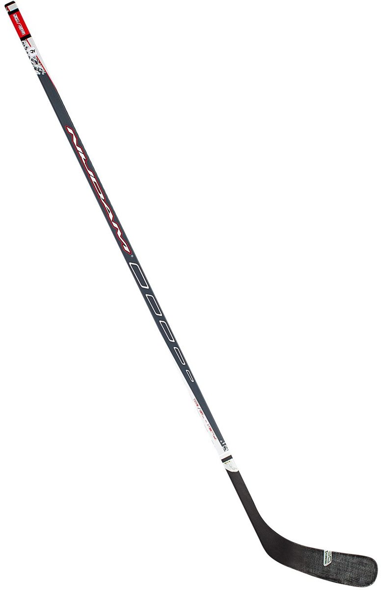 Nijdam IJshockeystick Hout/Glasfiber Sr - 155 cm - Antraciet/Zilver/Rood/Wit - Rechts