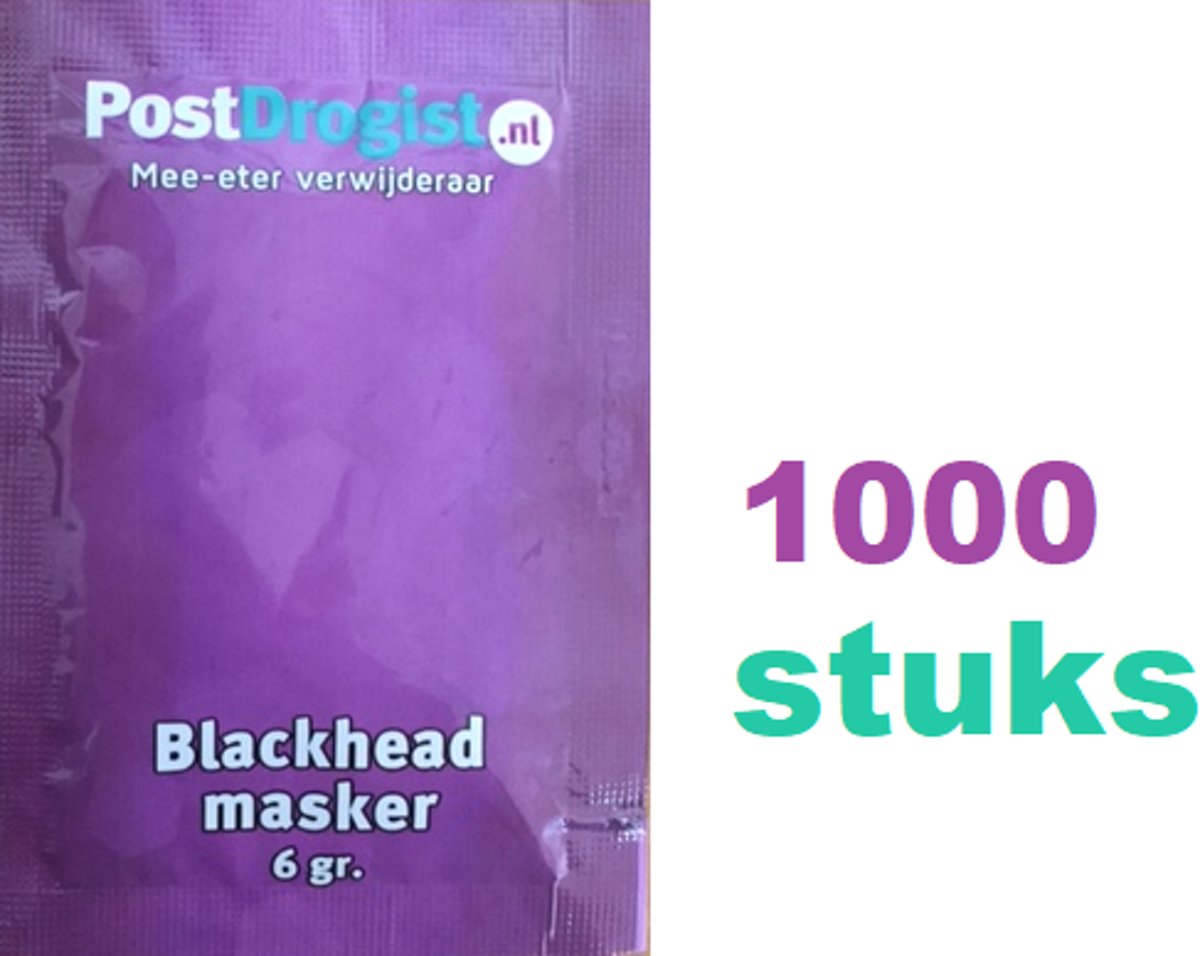 Foto van 1000 x Nederlandstalige Blackhead Maskers zakje 6 gram / Mee-eters verwijderen / Blackhead Killer / Peel-Off maskers / Gezichtsmasker / Postdrogist Blackhead Maskers