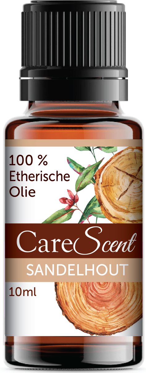 Foto van CareScent Etherische Sandelhout Olie | Essentiële Olie voor Aromatherapie | Geurolie | Aroma Olie | Aroma Diffuser Olie | Sandelwood Olie - 10ml