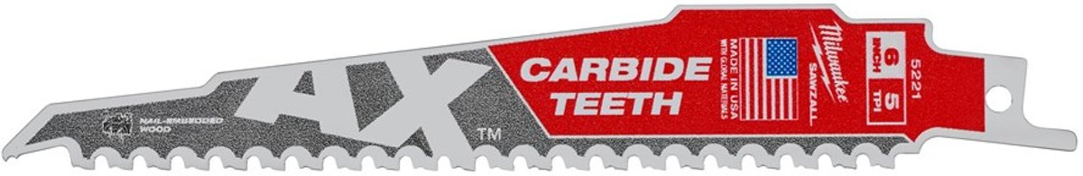 Milwaukee AX reciprozaagblad Carbide long life 150mm