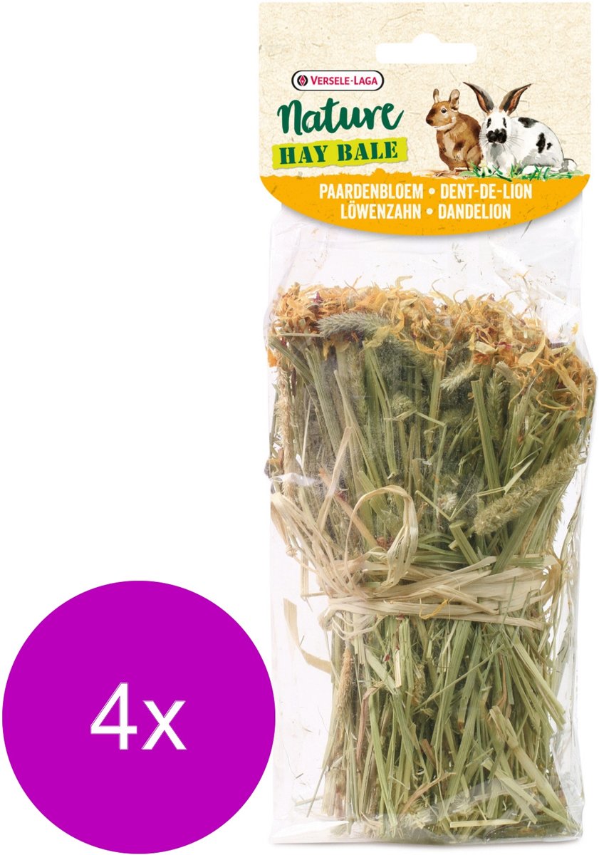 Versele-Laga Nature Snack Hay Bale Dandelion - Ruwvoer - 4 x Paardebloem 70 g