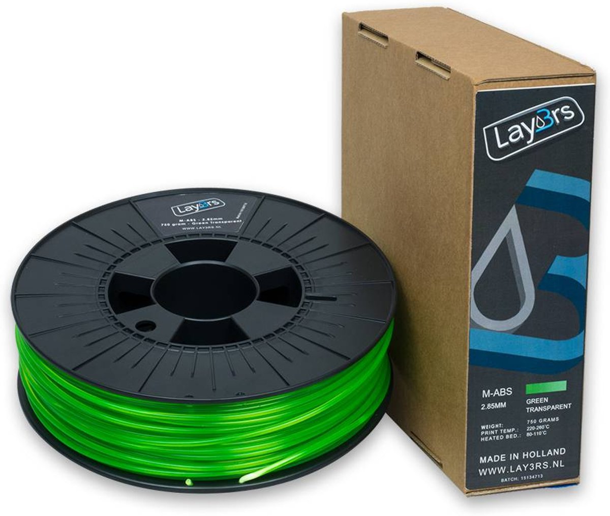 Lay3rs M-ABS Green Transparant - 1.75 mm