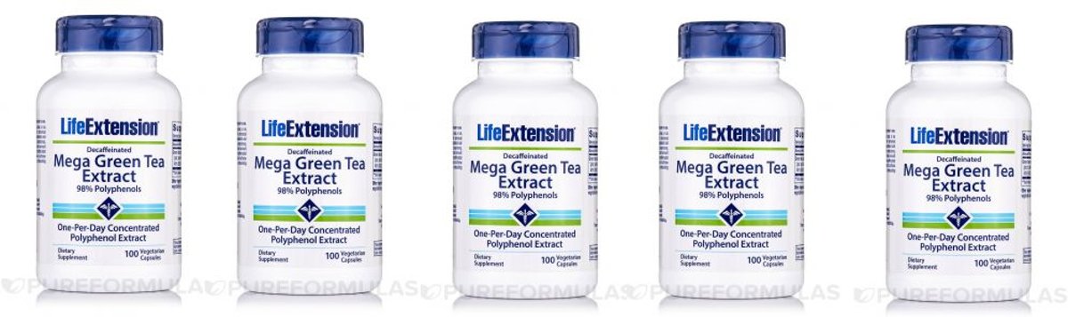Foto van Mega Green Tea Extract (decaffeinated), 5-pack