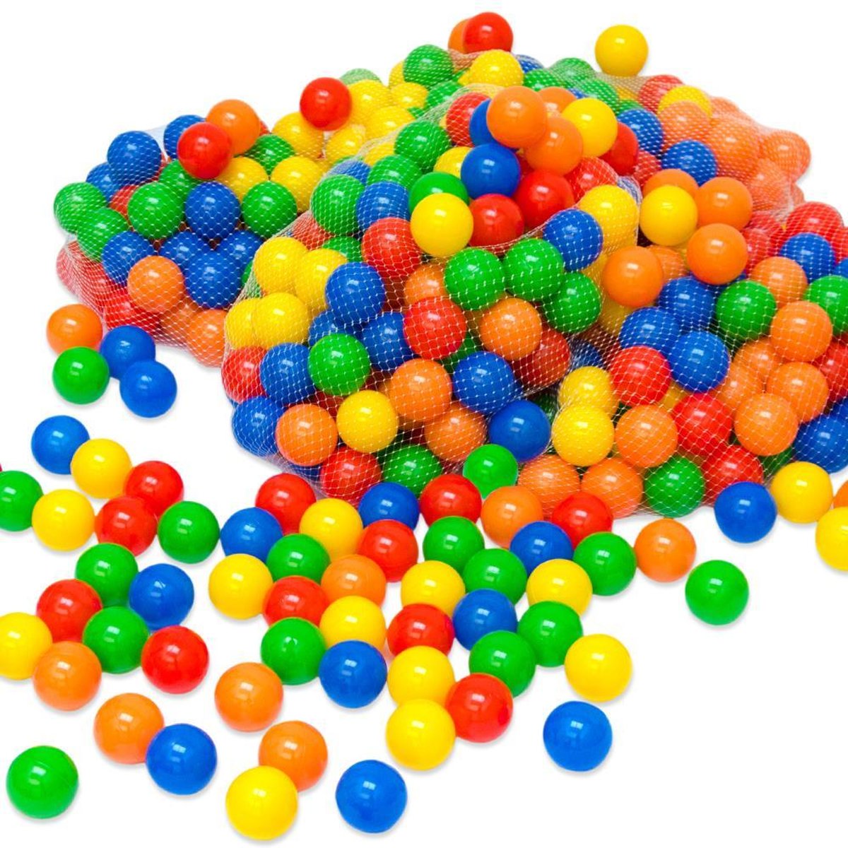 LittleTom 1200 Baby Ballenbak Ballen - Ø 5,5cm - SGS-certificaat vanaf 0 Jaar - Multicolor Mix - gekleurde Kunststof Speelballen voor Binnen en Buiten