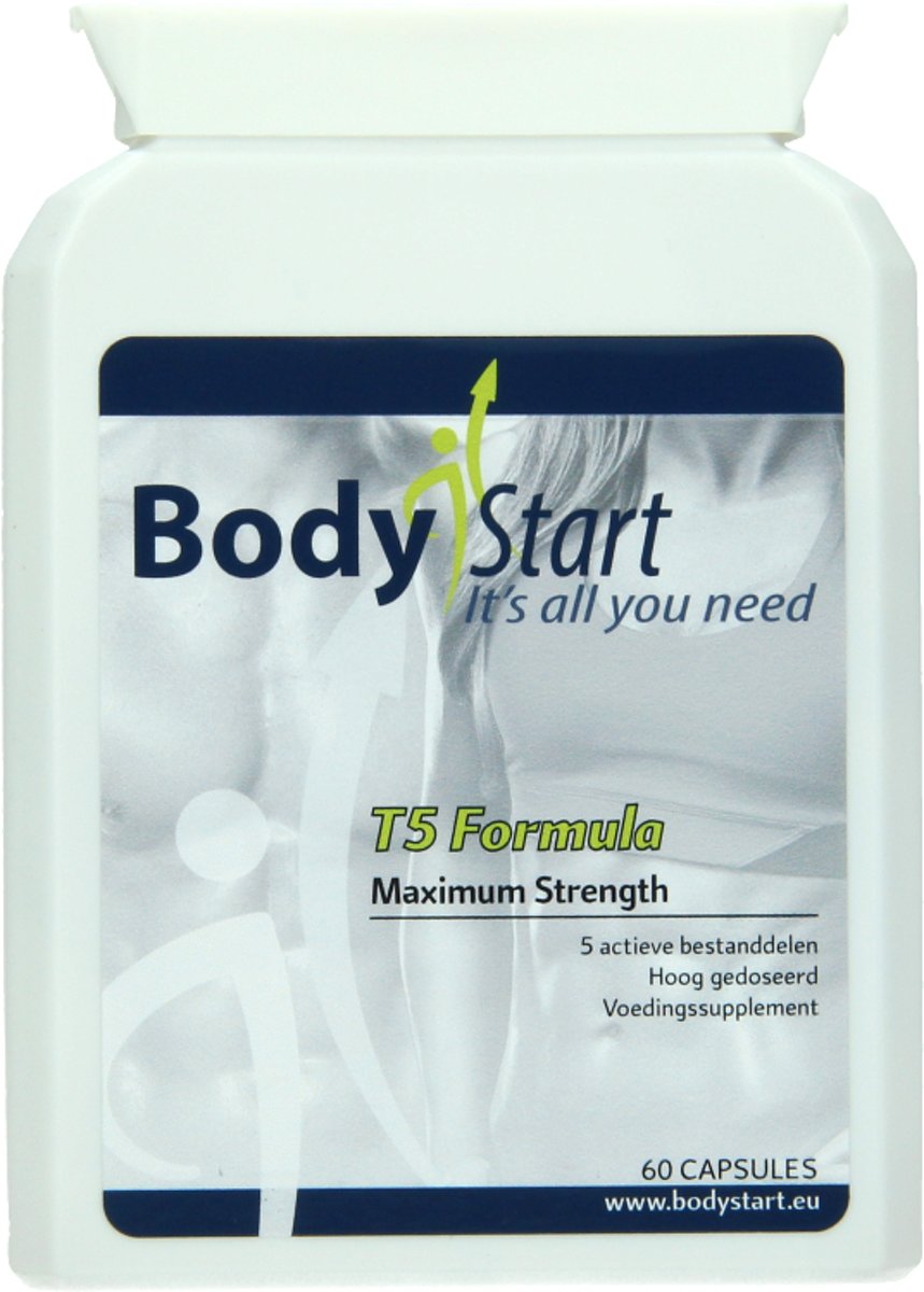Foto van BodyStart Black T5 Formule | Maximum strength | Versneld het metabolisme | Draagt bij aan een hoger energielevel | 60 Capsules
