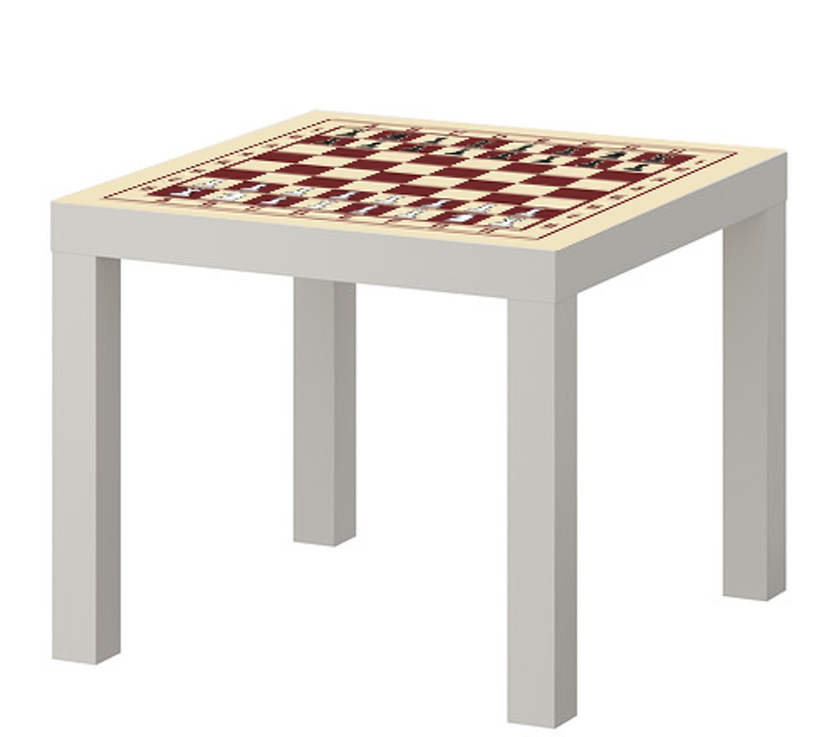 IKEA® Lack™ tafeltje met schaakbord print incl. stukken