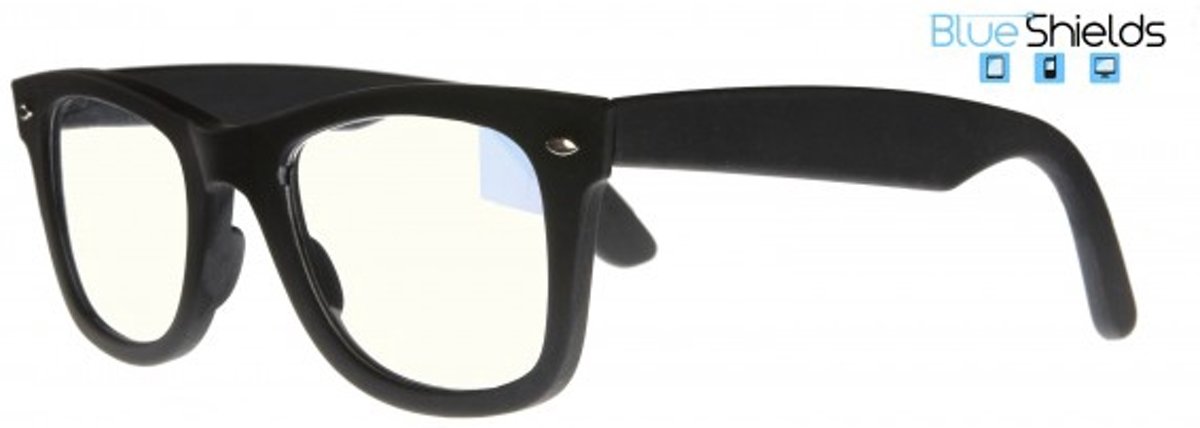 Foto van Icon Eyewear TFB300 +0.00 City BlueShields bril zonder sterkte - blauw licht filter lens - Mat zwart