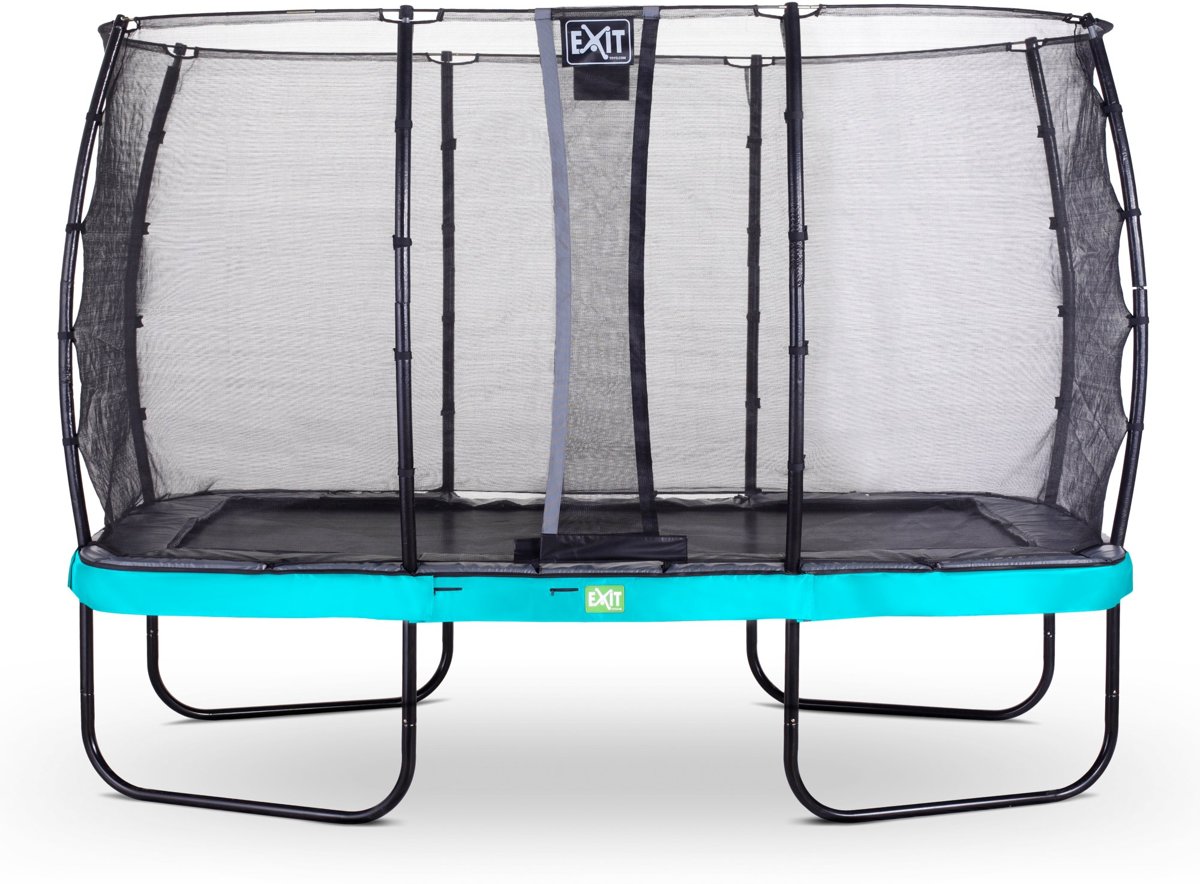 EXIT Elegant trampoline 244x427cm met veiligheidsnet Economy - blauw