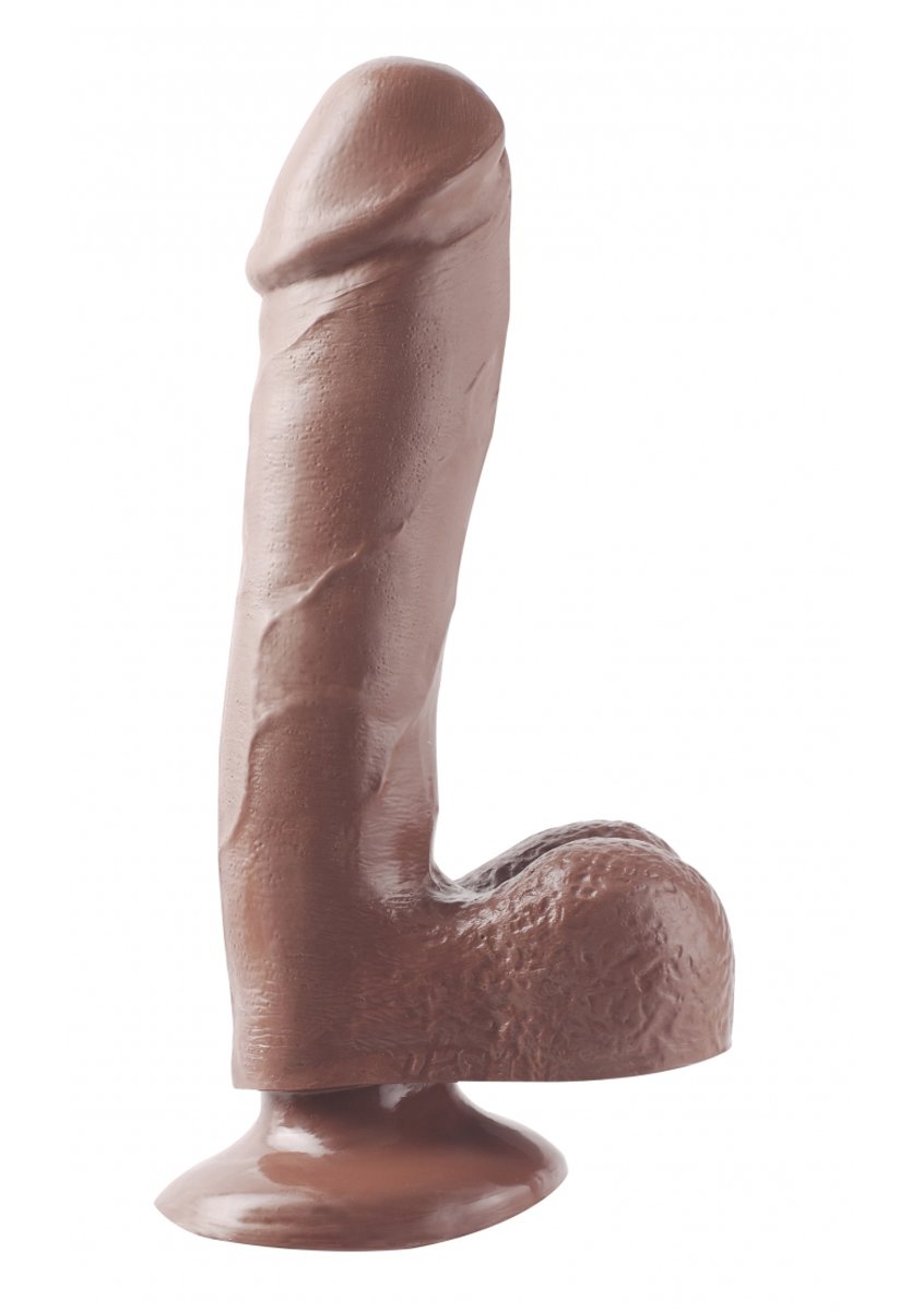 Foto van Pipedream Basix Rubber Works realistische dildo Dong with Suction Cup bruin - 7,5 inch
