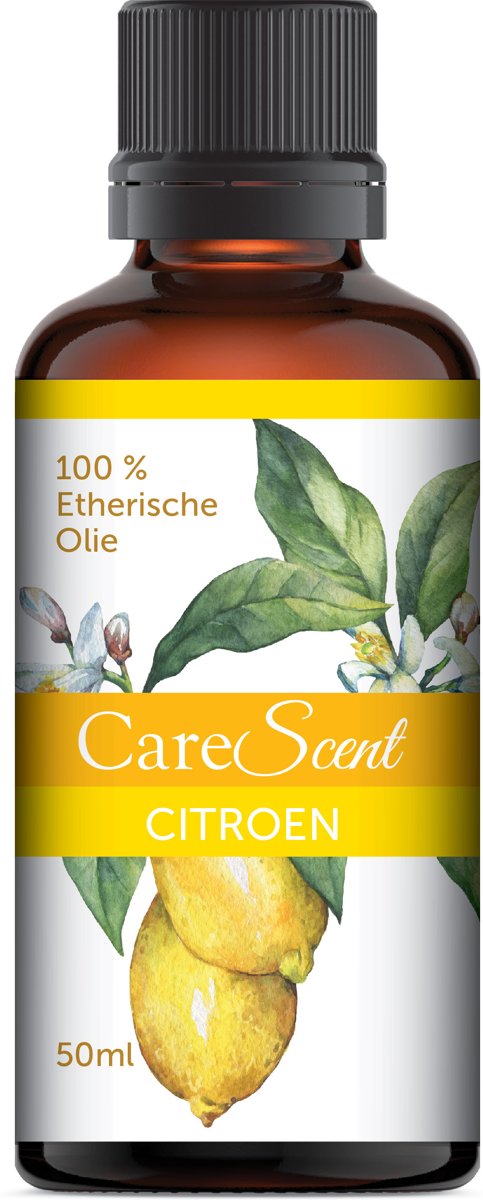 Foto van CareScent Citroen Olie 50ml | Etherische Olie | Essentiële Olie | Geur Olie | Citroenolie voor Aromatherapie | Aroma Diffuser Olie