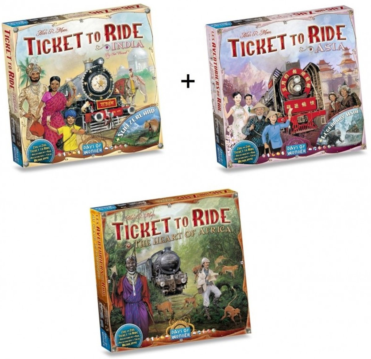Spel - Ticket to Ride - Ultieme Uitbreidingsset - Map Collection - World 3 stuks