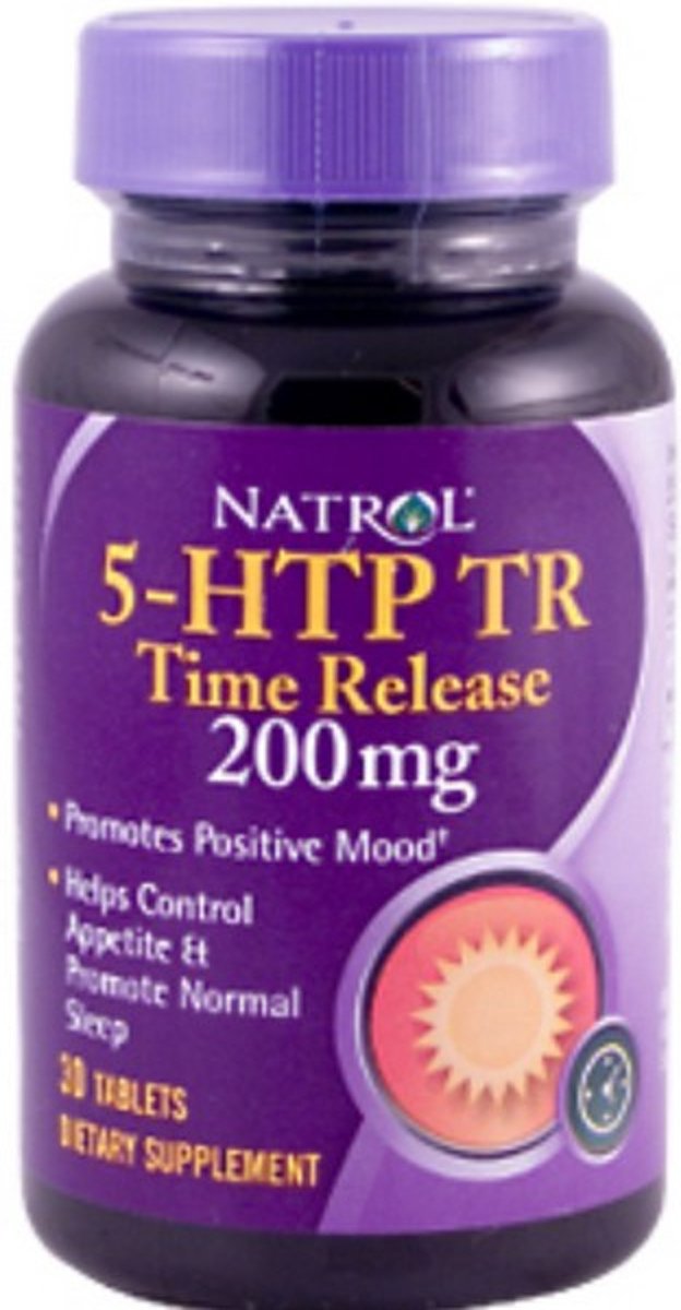 Foto van 5-HTP Time Release 200 mg (30 tabletten) - Natrol