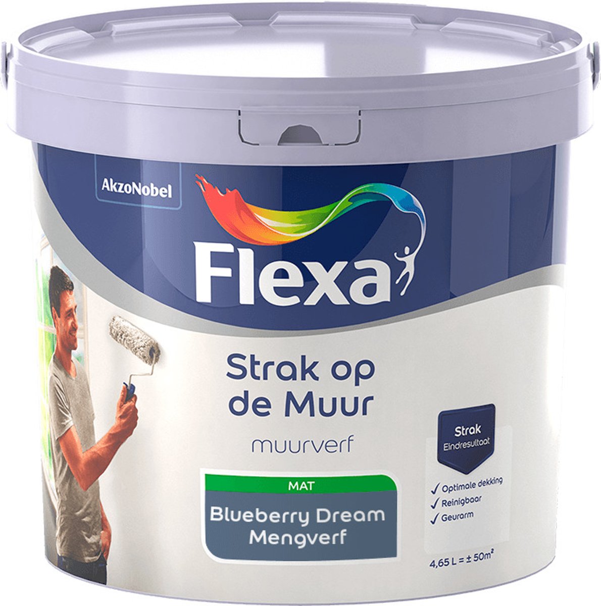 Flexa - Strak op de muur - Muurverf - Mengcollectie - Blueberry Dream - 5 Liter