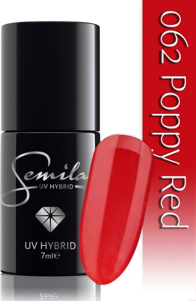 Foto van 062 UV Hybrid Semilac Poppy Red 7 ml.