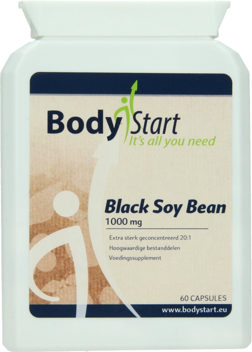 Foto van BodyStart Black Soy Bean | Zwarte Soja Boon | 1000 mg | Krachtige dosering | Bron van eiwitten, onverzadigde vetten, mineralen & vitamines | 60 Capsules