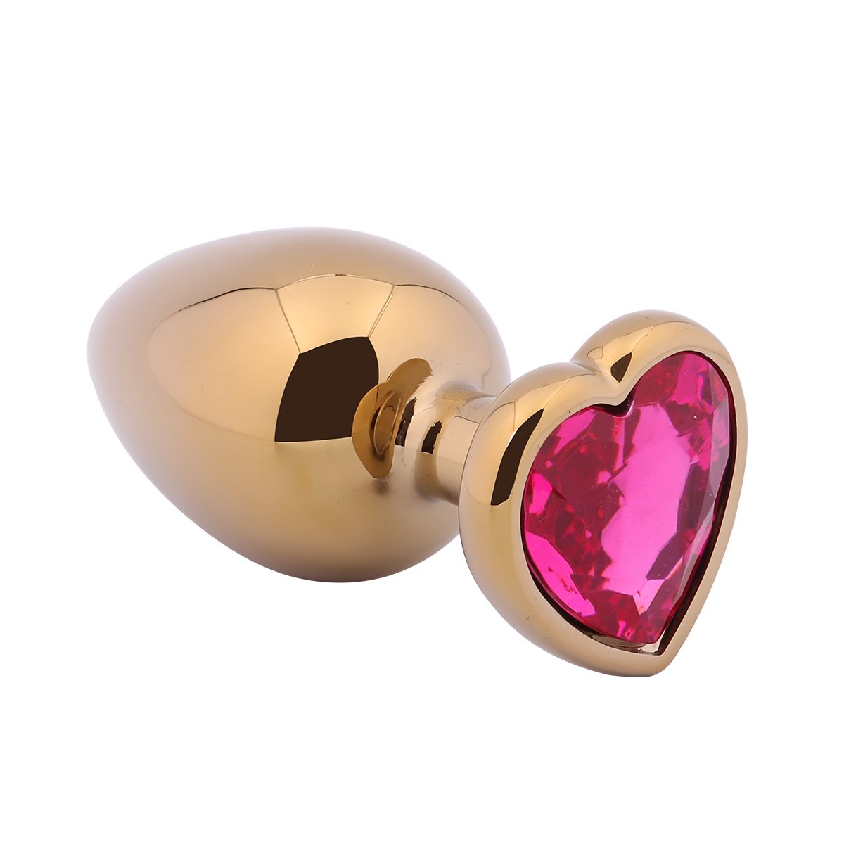 Foto van Banoch - Buttplug Coeur d'Or Rose Large -Goud Metaal - Hartje - Diamant Steen Roze
