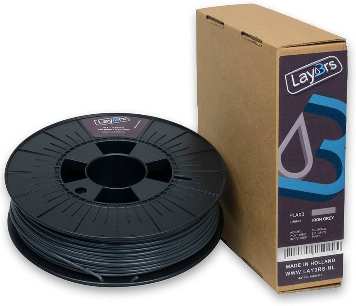 Lay3rs PLA X3 Iron Grey - 2.85 mm