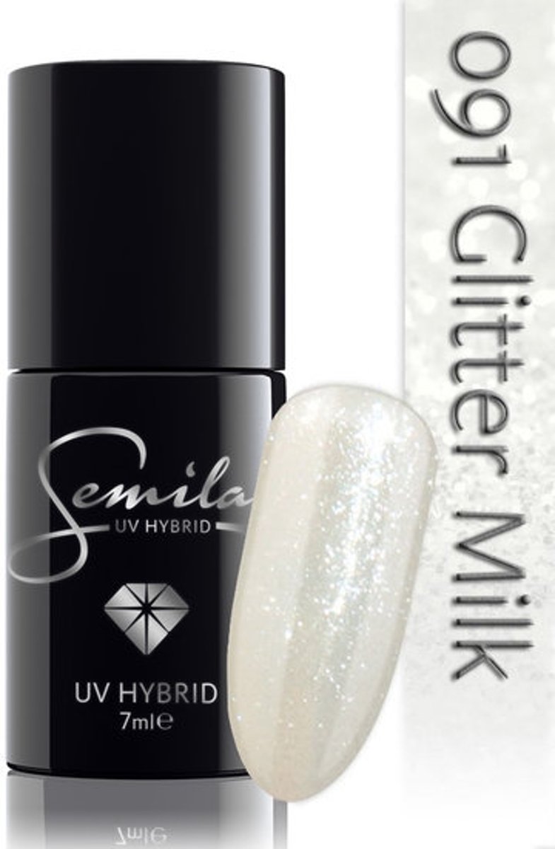 Foto van 091 UV Hybrid Semilac Glitter Milk 7 ml.