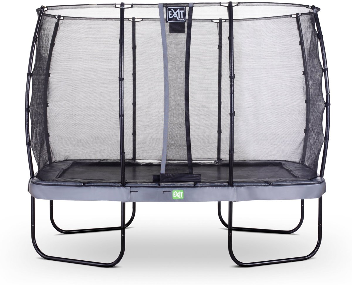 EXIT Elegant trampoline 214x366cm met veiligheidsnet Economy - grijs