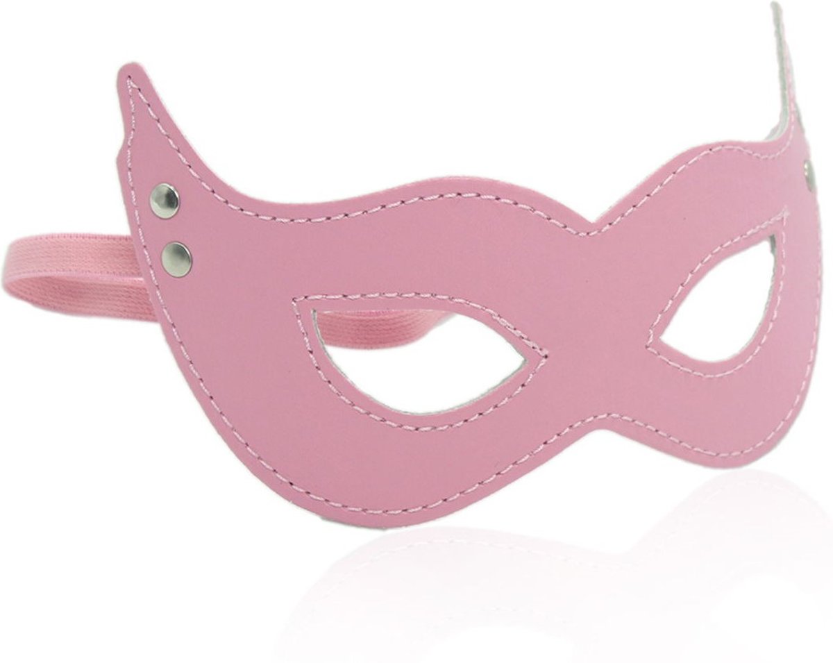 Foto van Banoch - mask villain pink - masker van imitatieleer roze