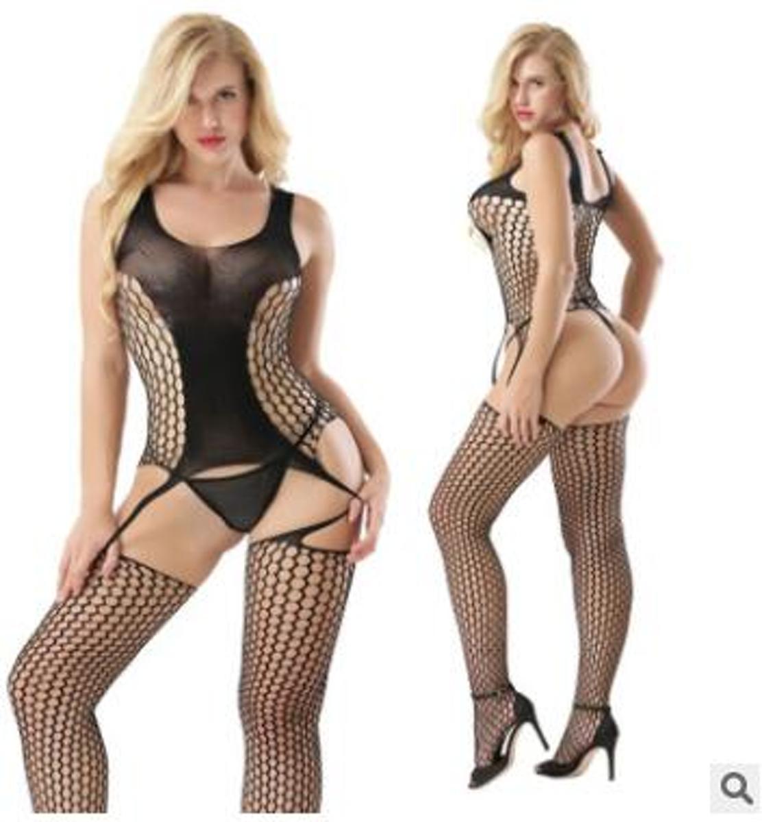 Foto van Body Pleasure - super strak - sexy lingerie - bodystocking - tl72 - one size - verpakt in gave cadeaubox