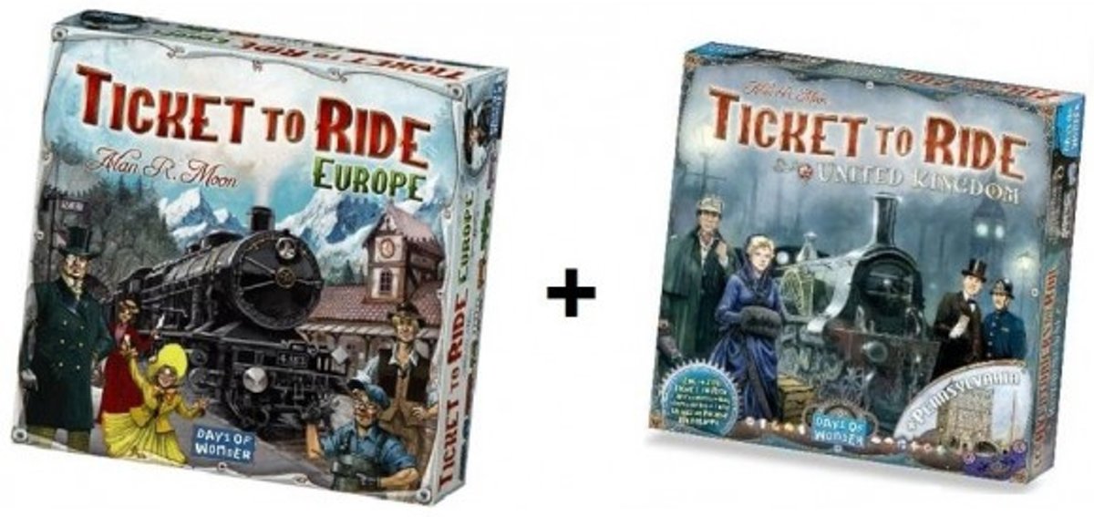Ticket to Ride Europe + uitbreiding Ticket to Ride UK - Bordspel - Combi Deal