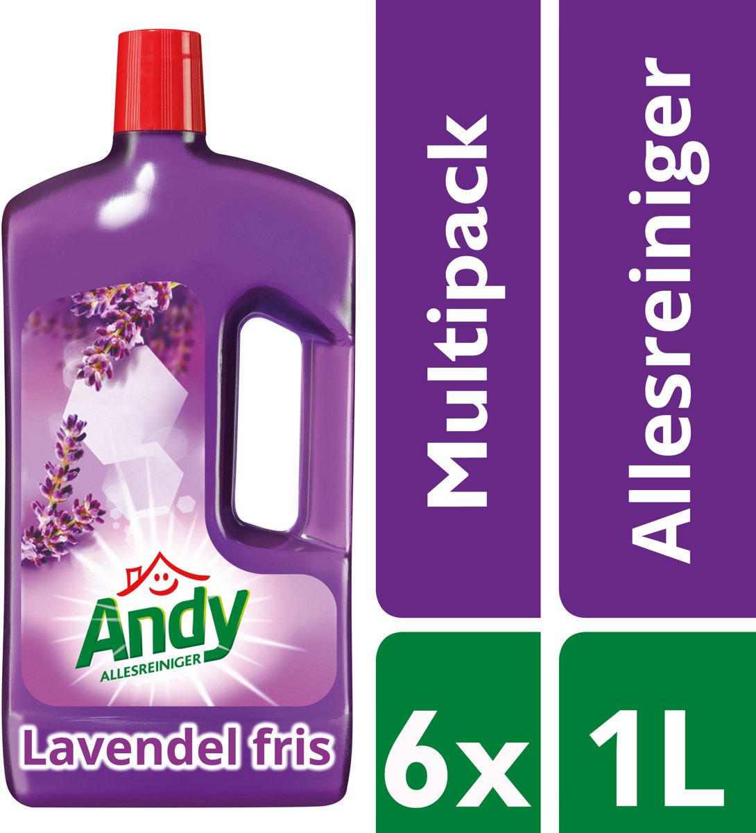 Foto van Andy Lavendel Fris - 6 x 1 l - Allesreiniger - Voordeelverpakking