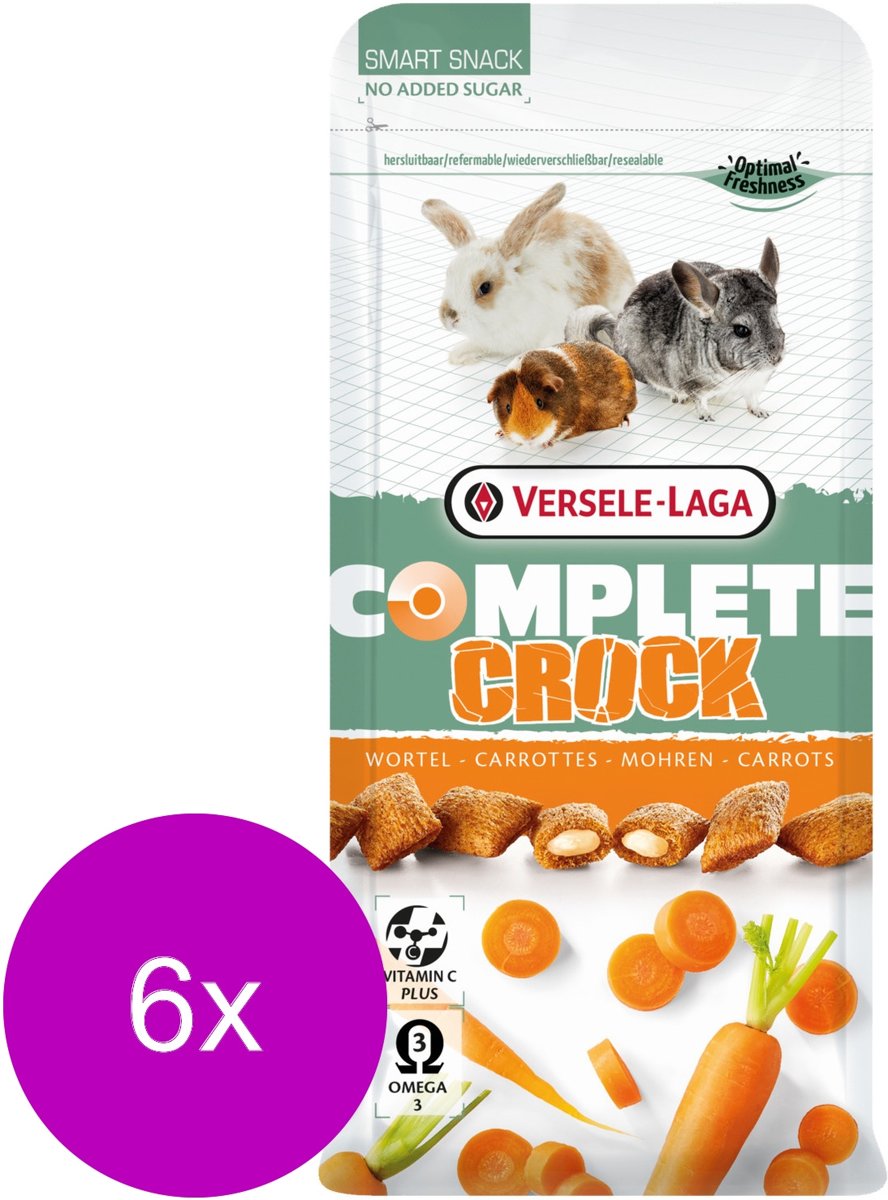 Versele-Laga Complete Crock Carrot - Knaagdiersnack - 6 x Wortel 50 g