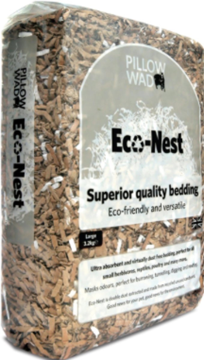 ca 6,4 Kilo Eco-Nest, Stofvrije Bodembedekking voor alle knaagdieren, vogels etc (2x3,2 Kilo)