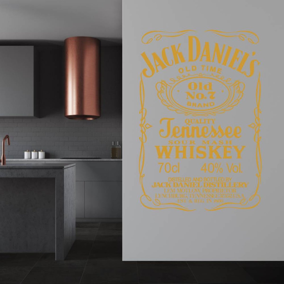 Verbazingwekkend bol.com | Muursticker Jack Daniels - Wit - 60 x 88 cm YV-35