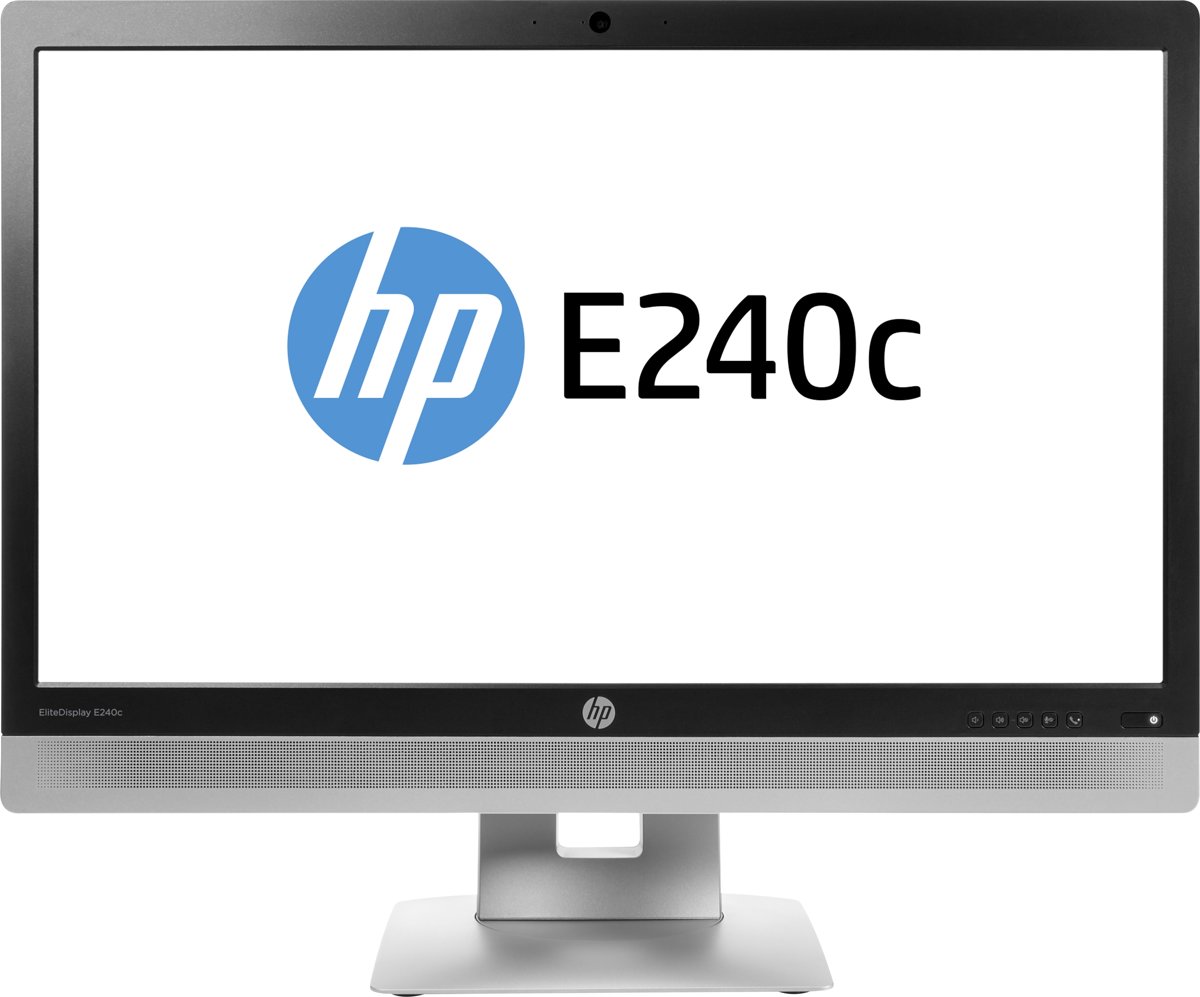 HP EliteDisplay E240c 23.8'' Full HD LED Mat Zwart, Zilver computer monitor