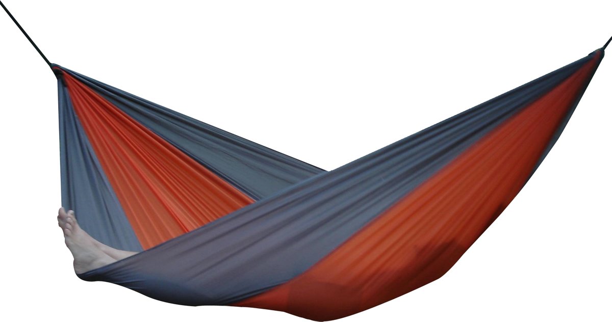 Parachute Hangmat Dubbel - Grijs/Oranje