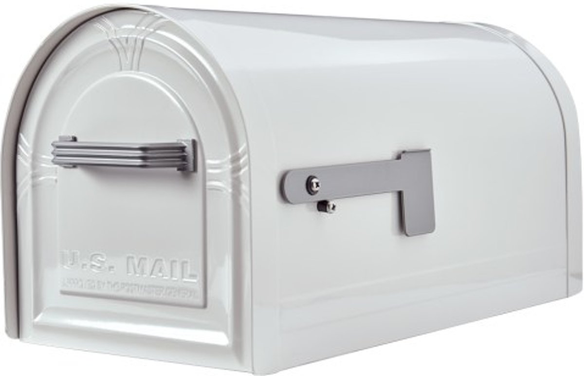 Amerikaanse brievenbus/US Mailbox, MET SLOT, wit