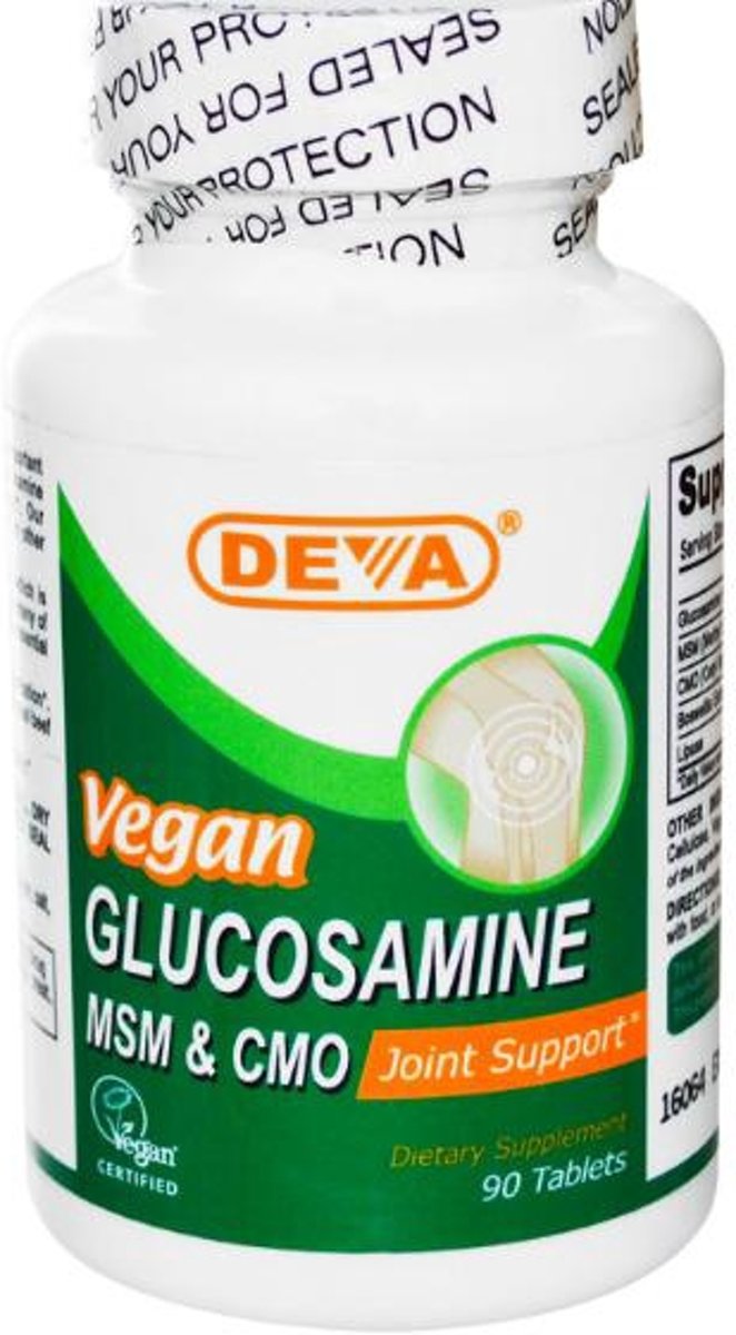 Foto van Deva Glucosamine MSM & CMO, Vegetarisch - 90 Tabletten - Voedingssupplement