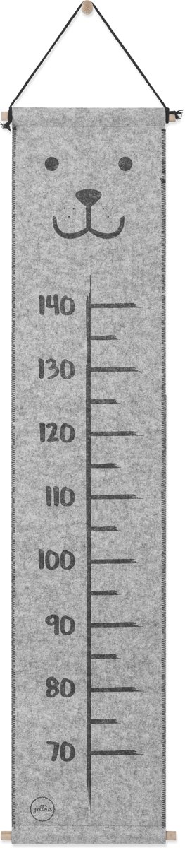 Groeimeter 70-140cm felt Bear grey