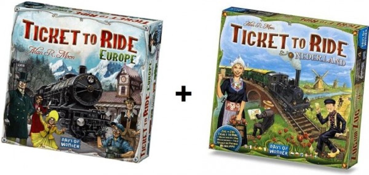 Ticket to Ride Europe + uitbreiding Ticket to Ride Nederland - Bordspel - Combi Deal