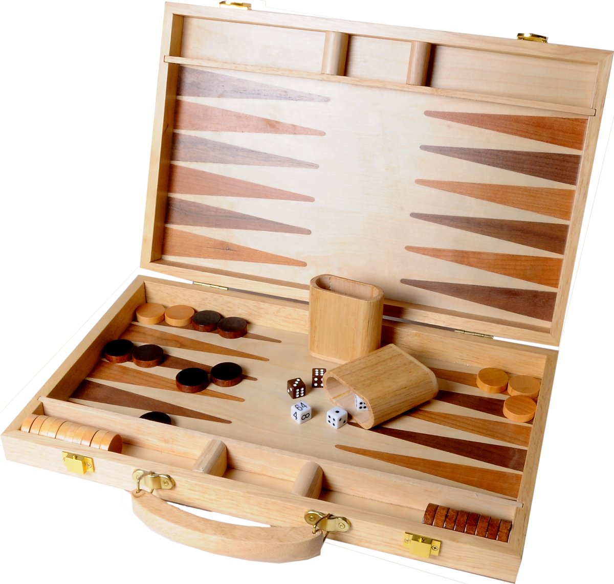 Longfield Games Backgammon 15 Inch - Ingelegd Hout