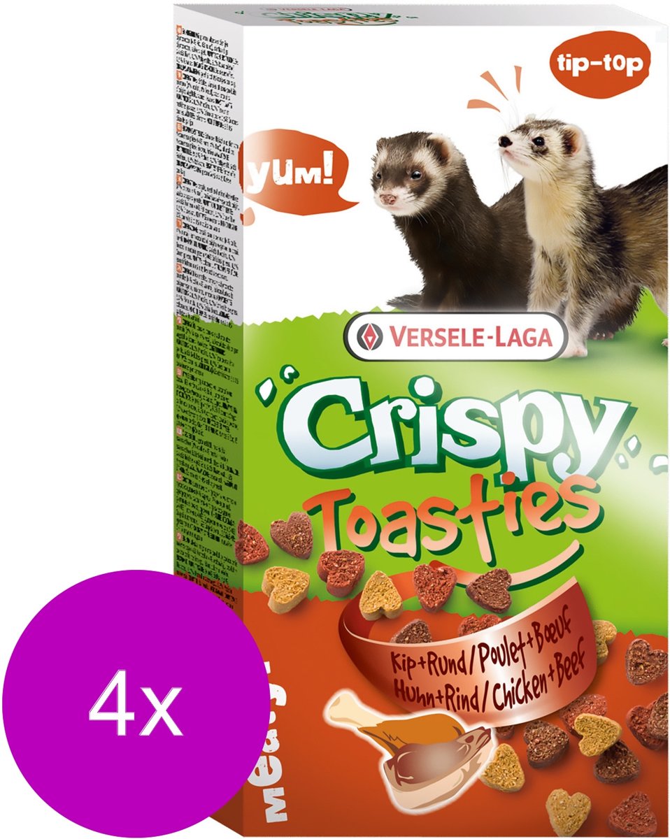 Versele-Laga Crispy Toasties Kip&Rund - Knaagdiersnack - 4 x Kip 150 g