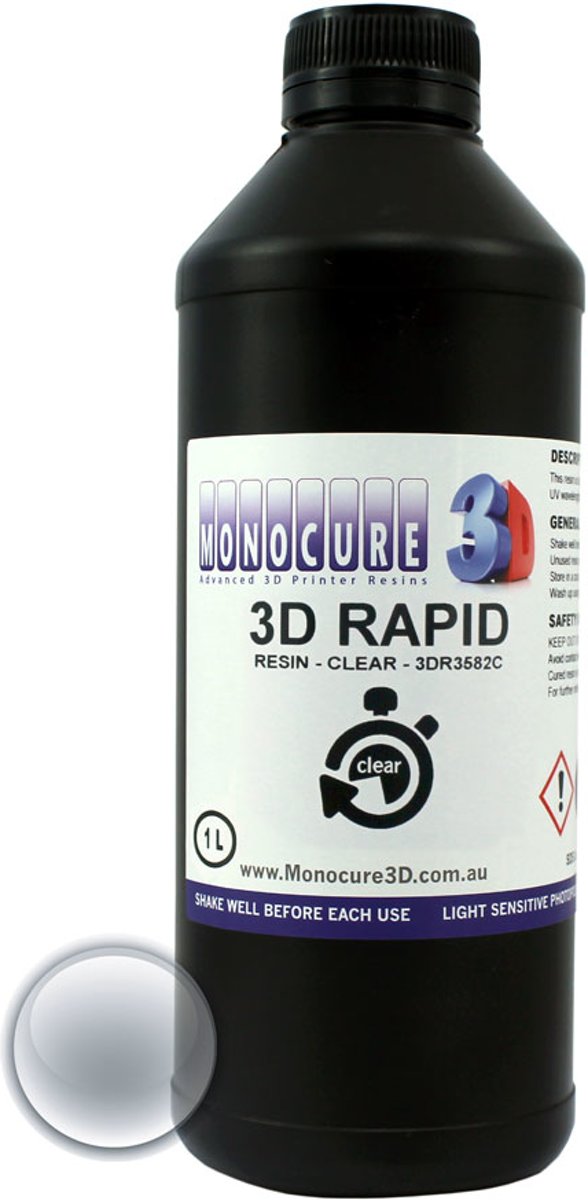 Monocure 3D Rapid Resin voor DLP 3D-printer 1 liter - clear