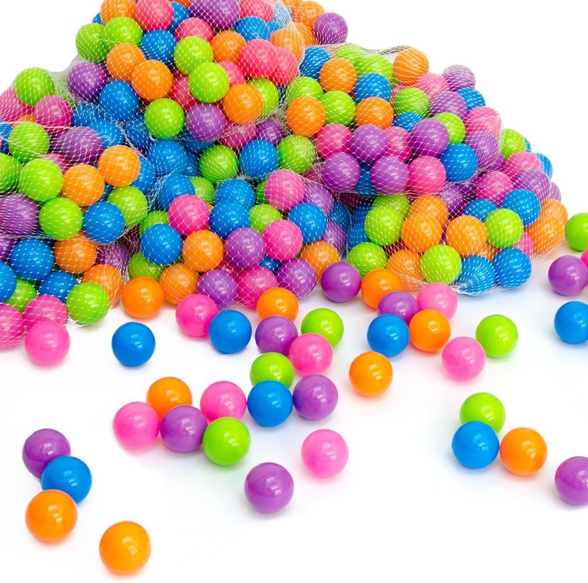 LittleTom 200 Baby Ballenbak Ballen - Ø 5,5cm - SGS-certificaat vanaf 0 Jaar - Pastel Multicolor Mix - gekleurde Kunststof Speelballen voor Binnen en Buiten
