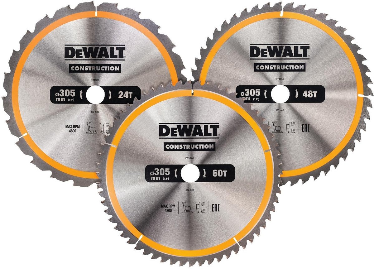 DeWALT DT1964 Cirkelzaagblen Set 305mm (24T/48T/60T 305 x 30mm)