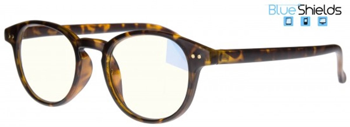 Foto van Icon Eyewear TFD003 +0.00 Boston BlueShields bril zonder sterkte - Blauw licht filter lens - Tortoise