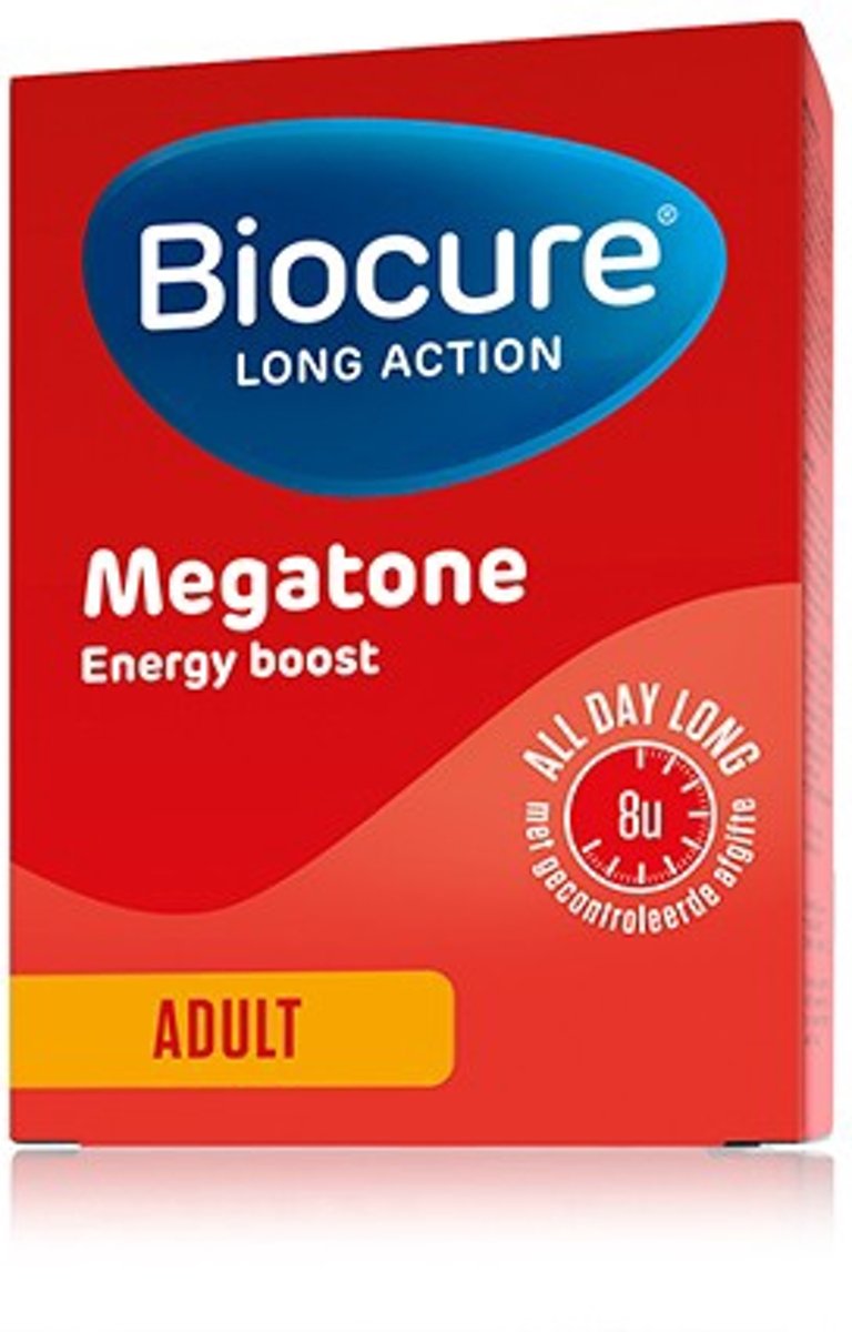 Foto van Biocure Long Action Megatone Energy Boost 60 Tabletten