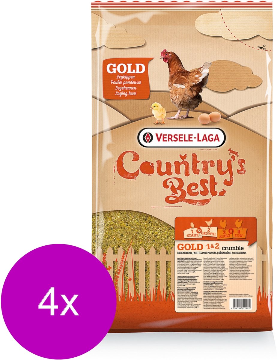 Versele-Laga Country`s Best Gold 1&2 Crumble - Kippenvoer - 4 x 5 kg