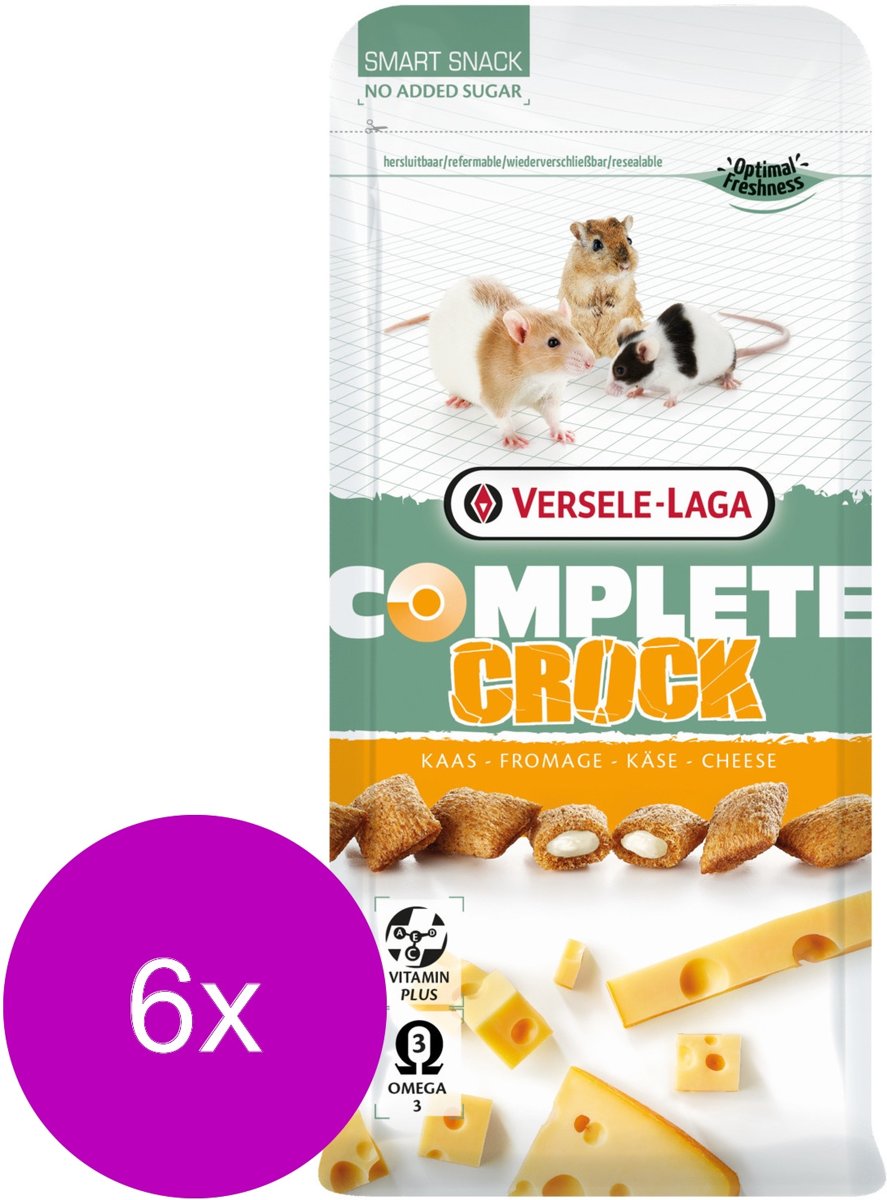 Versele-Laga Complete Crock Cheese - Knaagdiersnack - 6 x Kaas 50 g