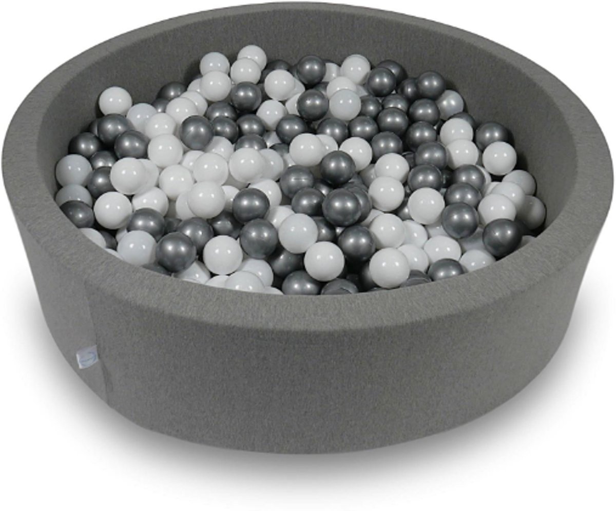 Ballenbak - 400 ballen - 115 x 30 cm - ballenbad - rond donker grijs