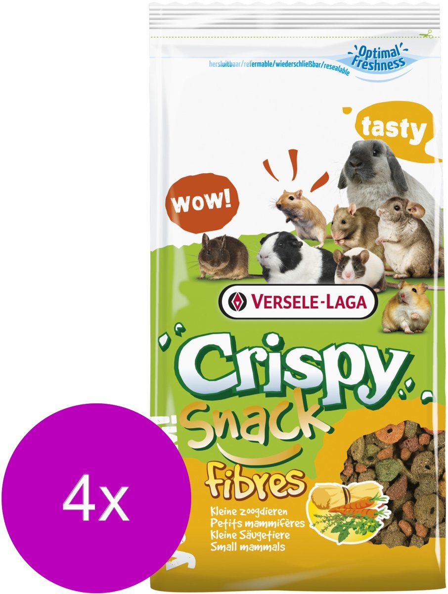 Versele-Laga Crispy Snack Fibres - Konijnenvoer - 4 x 650 g