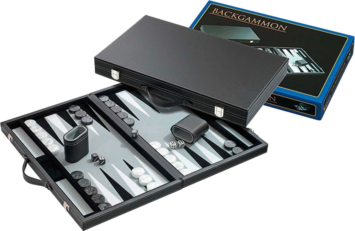 Backgammon Koffer Medium Standaard (Grijs)